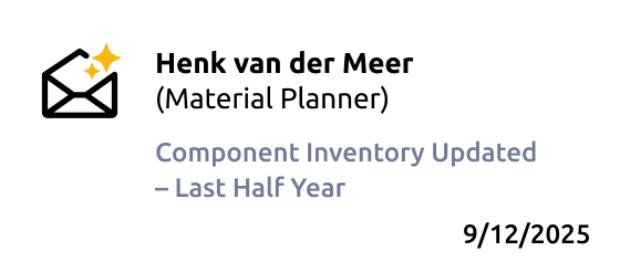 Notification card generated by AI tools