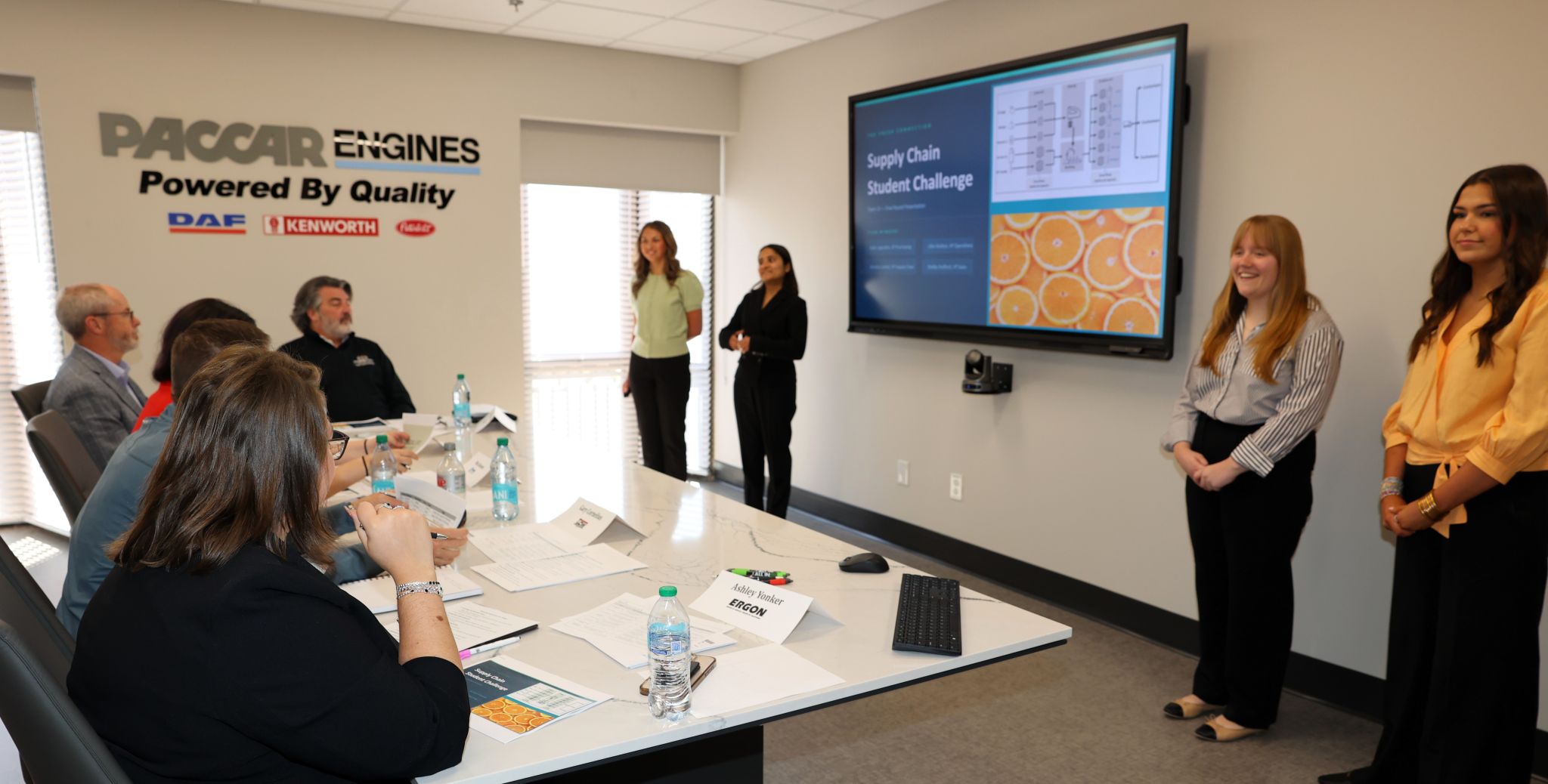 Students present their Supply Chain Student Challenge decisions to an industry panel