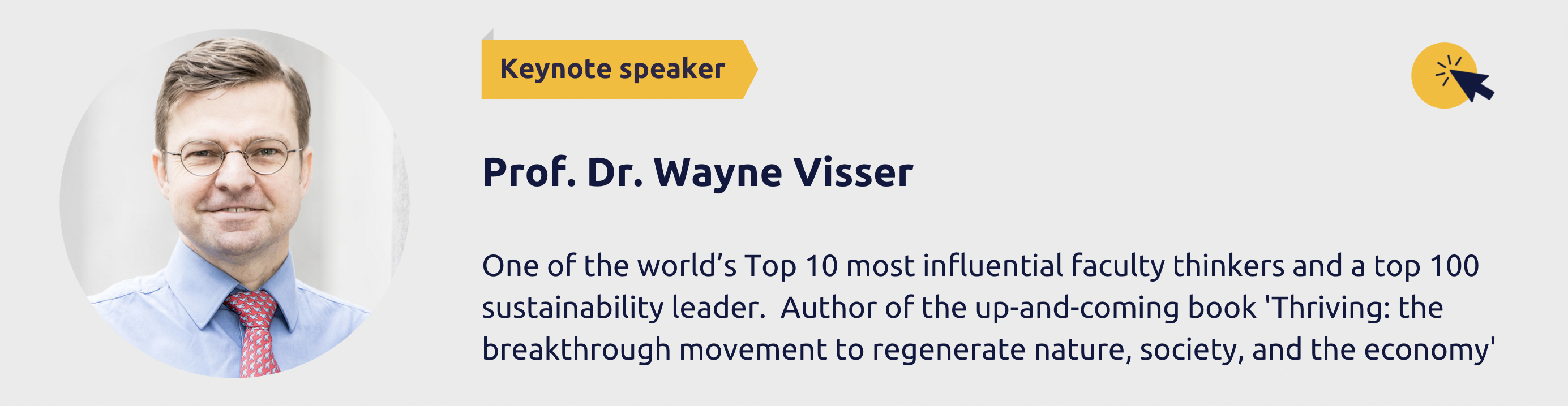 Prof. Dr. Wayne Visser is one of the world's Top 10 most influential faculty thinkers and a top 100 sustainability leader. Author of the up-and-coming book 'Thriving: the breakthrough movement to regenerate nature, society, and the economy'